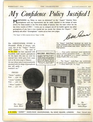 EXPERT Hand Made Gramophones Audio Player